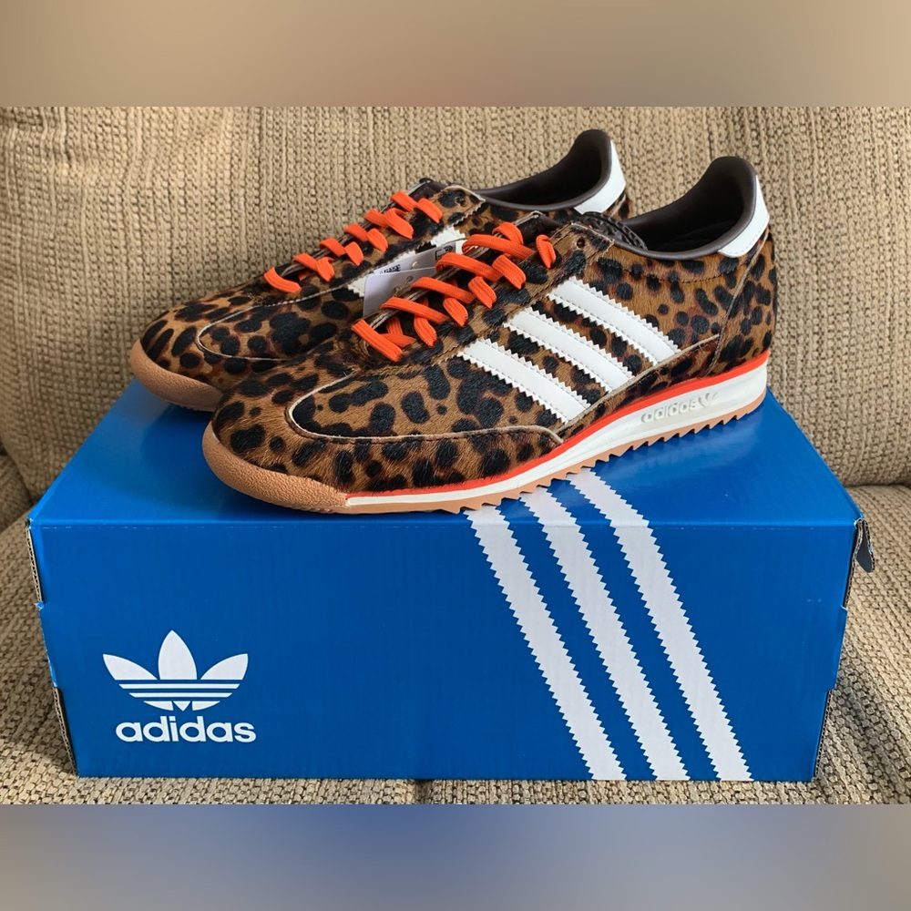 NEW Adidas SL 72 OG Leopard Print Shoes - Size 8 Women's - Sneakers
